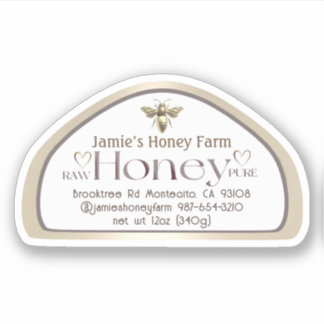 Adesivo Rainha Abelha Escavar Mel Molhado Rótulo de Salto