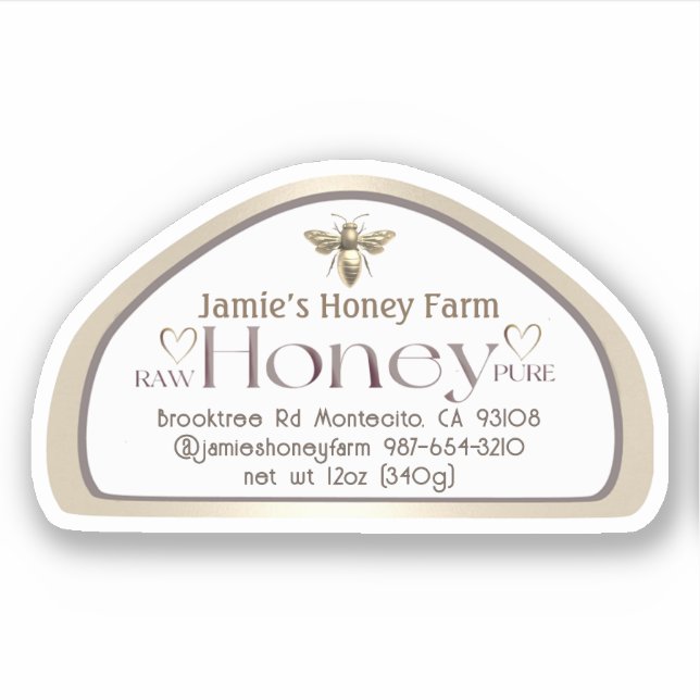 Adesivo Rainha Abelha Escavar Mel Molhado Rótulo de Salto  (Frente)