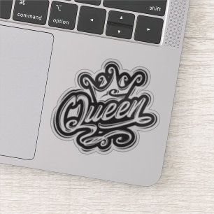 Adesivo Rainha com coroa, Design de tipografia