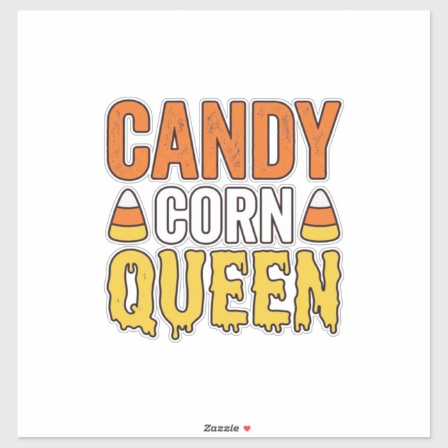 Adesivo Rainha do Candy Corn Design de Camiseta de Hallowe (Folha)