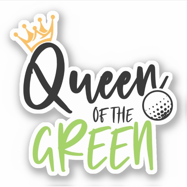 Adesivo Rainha Do Presente De Golfe Verde (Frente)