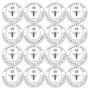 Adesivo Rainha Transparente Obrigado pelo apoio apiário