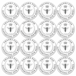 Adesivo Rainha Transparente Obrigado pelo apoio apiário