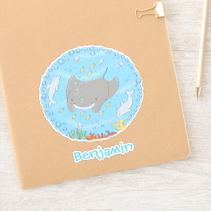 Adesivo Raio de manta bonito e ilustração dos desenhos