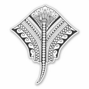 Adesivo Raio de Manta tribal preto da arraia-lixa