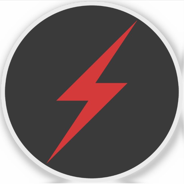 Adesivo Raio Vermelho da Anarquia (a preto) (Frente)