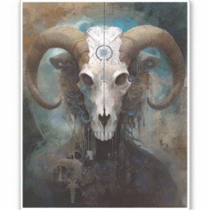 Adesivo Ram Skull Surreal Fantasy Art