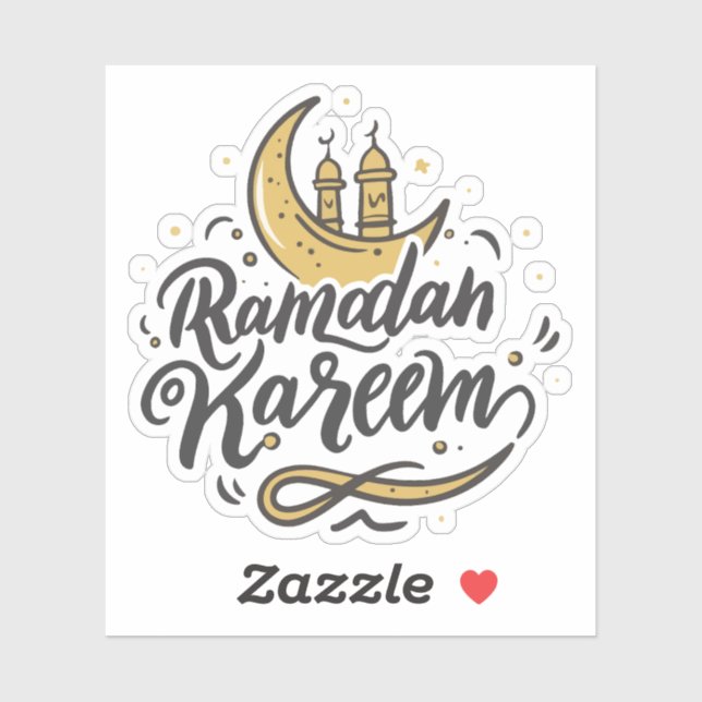 Adesivo Ramadan Kareem Crescent Moon avistou a festa (Folha)