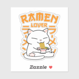 Adesivo Ramen Cat Ramen Lover Japonês