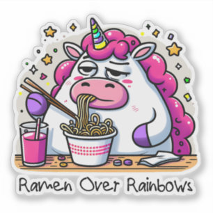 Adesivo Ramen de Comida Unicorn