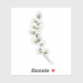 Adesivo Ramificação com Folhas Verdes Claras no Estilo de