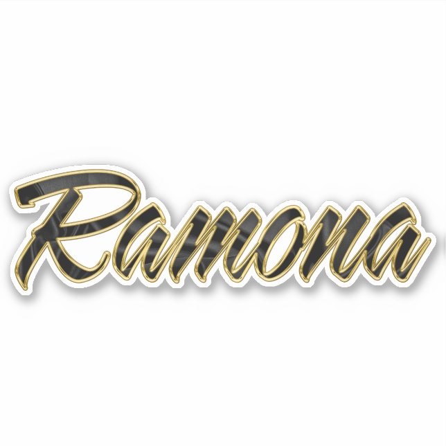 Adesivo Ramona black gold Lettering Aufkleber Sticker (Frente)
