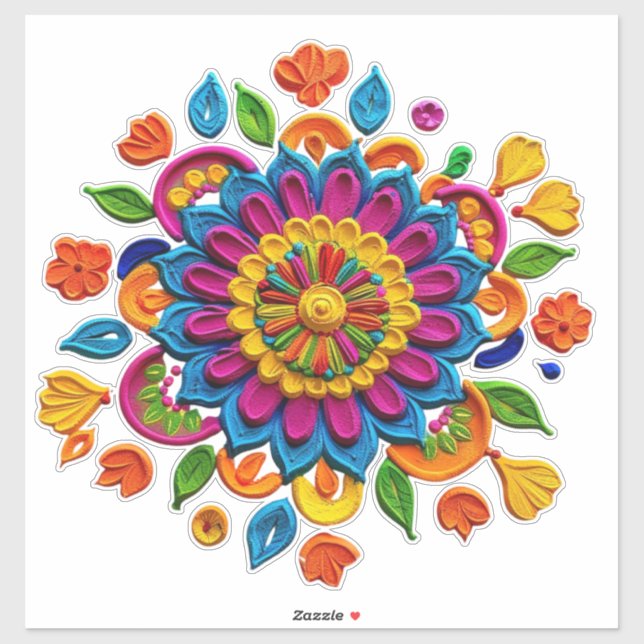 Adesivo Rangoli real (Folha)