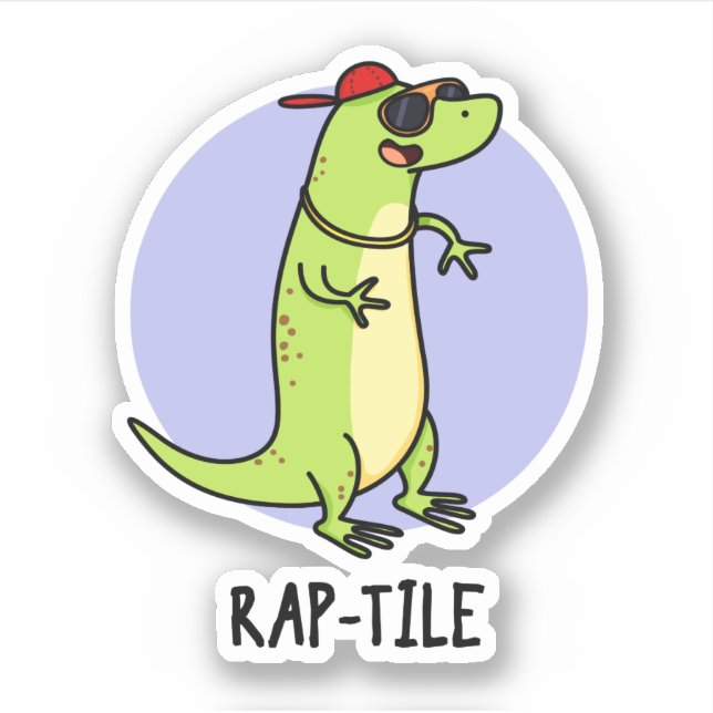 Adesivo Rap Funny Reptile Lizard Pun (Frente)