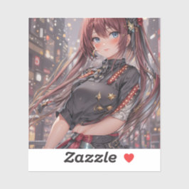 Adesivo Rapariga de Animação Gerativa