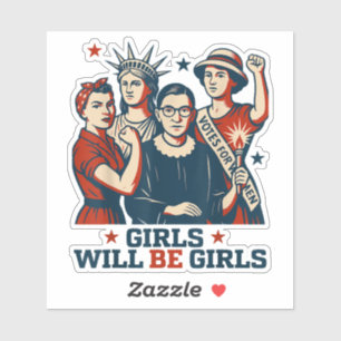 Adesivo Rapariga será Meninas Feministas Patriotas 4 de ju