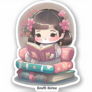 Adesivo Raparigas da Leitura Mundial - Coreia do Sul
