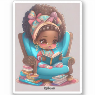 Adesivo Raparigas da Leitura Mundial - Djioubti