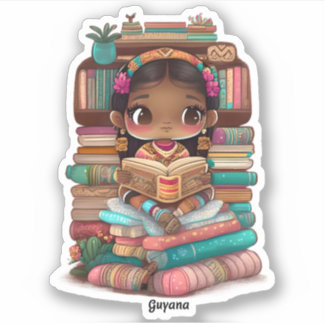 Adesivo Raparigas da Leitura Mundial - Guiana