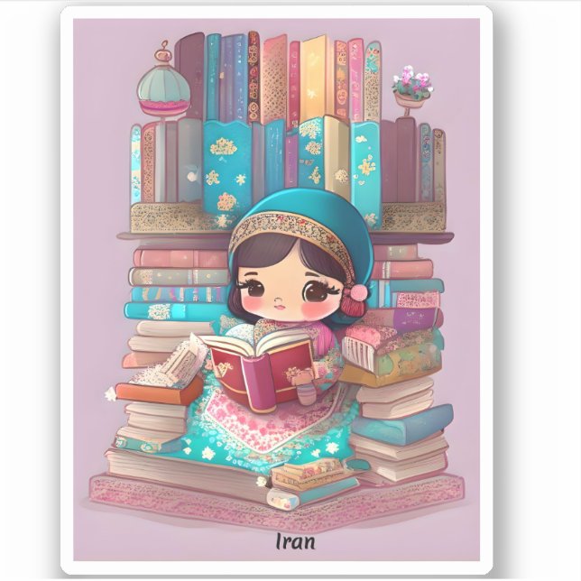 Adesivo Raparigas da Leitura Mundial - Irã (Frente)