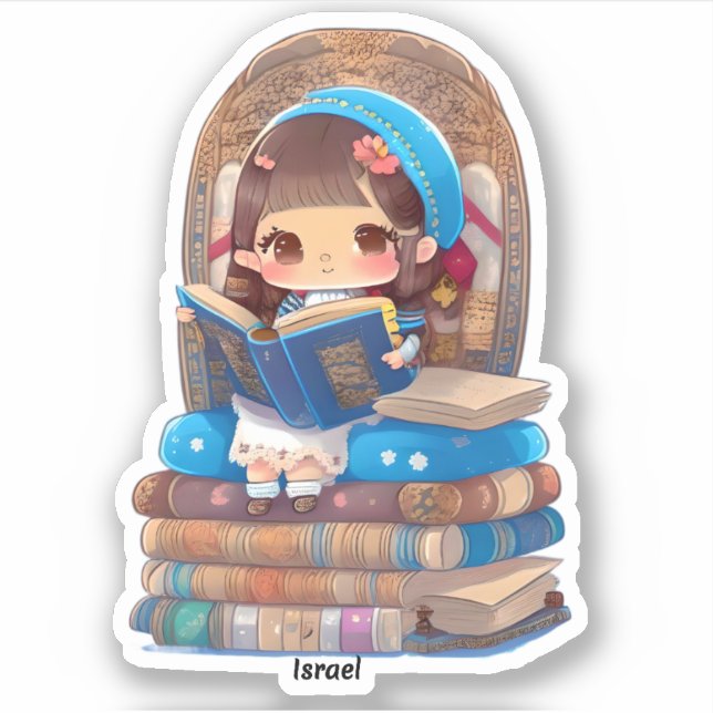 Adesivo Raparigas da Leitura Mundial - Israel (Frente)