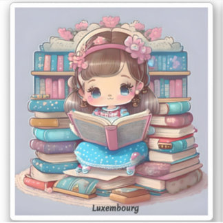 Adesivo Raparigas da Leitura Mundial - Luxemburgo