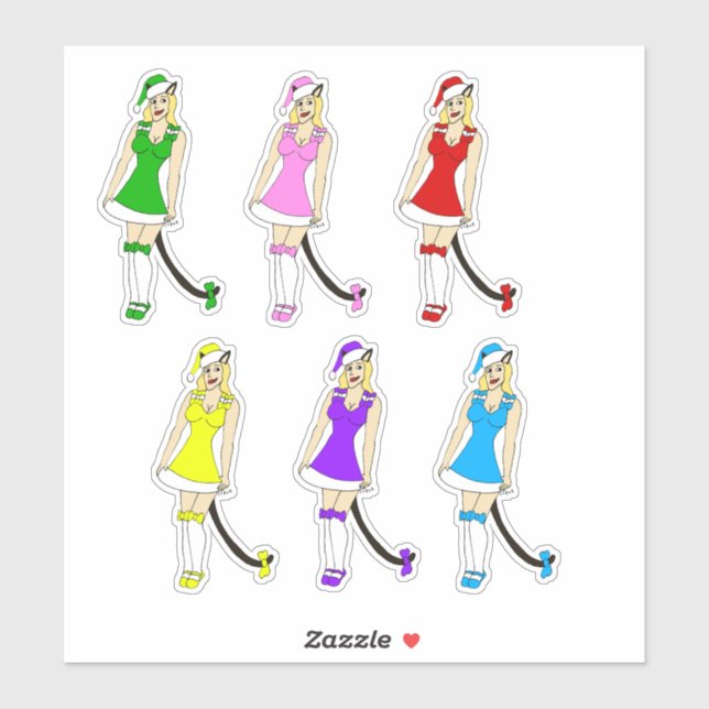 Adesivo Raparigas de Natal (Folha)