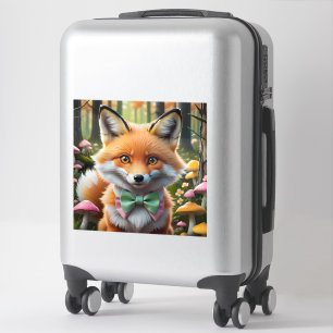 Adesivo Raposa-branca com arco verde e rosa