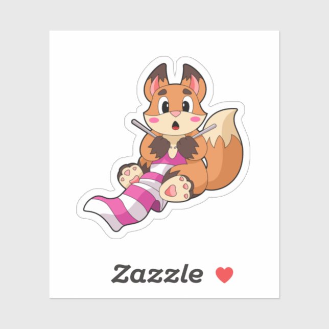 Adesivo Raposa com Scarf (Folha)