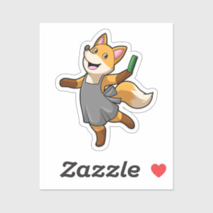 Adesivo Raposa como cabeceira com tesoura