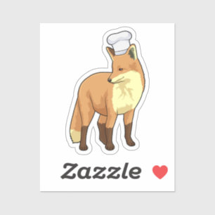 Adesivo Raposa como cozinheiro com chapéu de chef