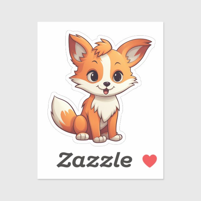 Adesivo Raposa de animação (Folha)