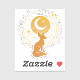 Adesivo Raposa do Deserto Celestial - Lua e Estrelas Cósmi