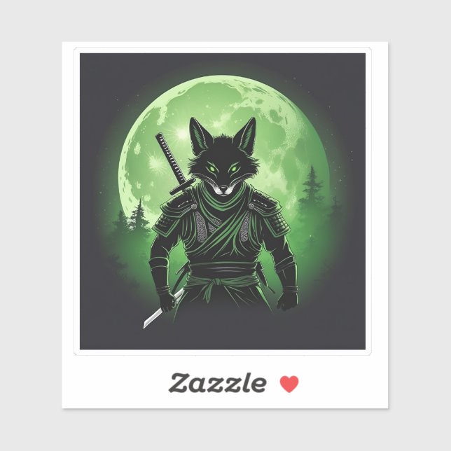 Adesivo Raposa Silhueta Preta (Folha)