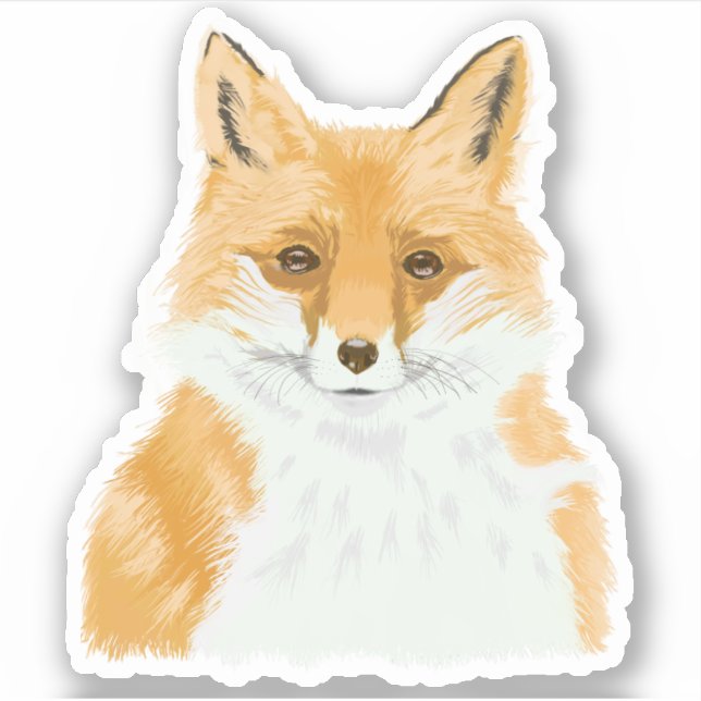 Adesivo Raposa Vermelha Bonita - corte personalizado trans (Frente)