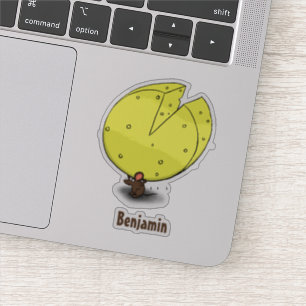 Adesivo Rato bonito com ilustração de desenho animado de q