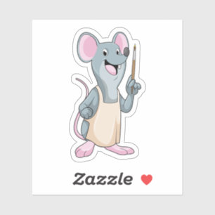 Adesivo Rato como Pintor com Pintor