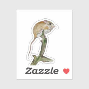 Adesivo Rato de aquarela realista em uma árvore