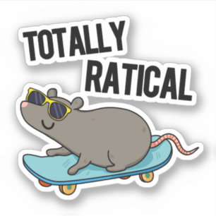 Adesivo Rato Funny Rat Pun Totalmente Ratical