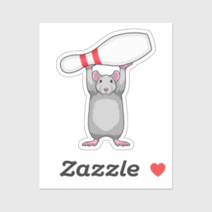 Adesivo Rato na Boliche com pino de Boliche