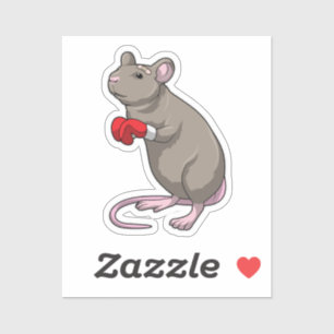 Adesivo Rato na caixa com luvas in a box