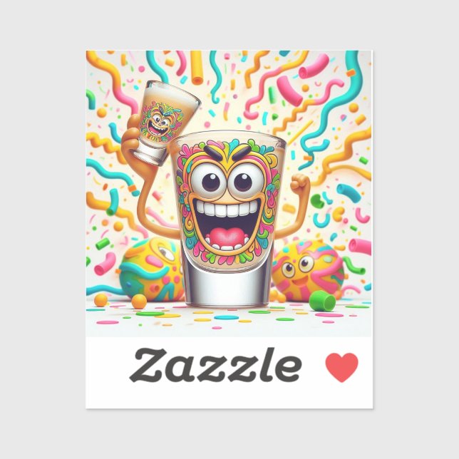 Adesivo Rave Party Shot Glass – vibrant Fun  (Folha)