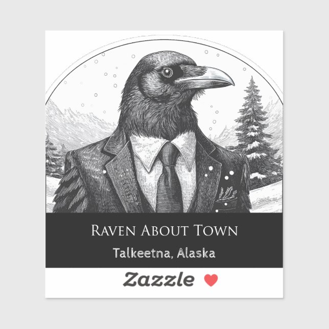 Adesivo Raven Sobre Talkeetna - Corta o vinil Sticker (Folha)