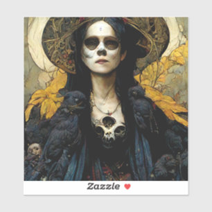 Adesivo Raven Witch 3 Fantasy Horror Gótico Gótico