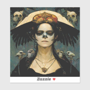 Adesivo Raven Witch 4 Fantasy Horror Gótico Gótico