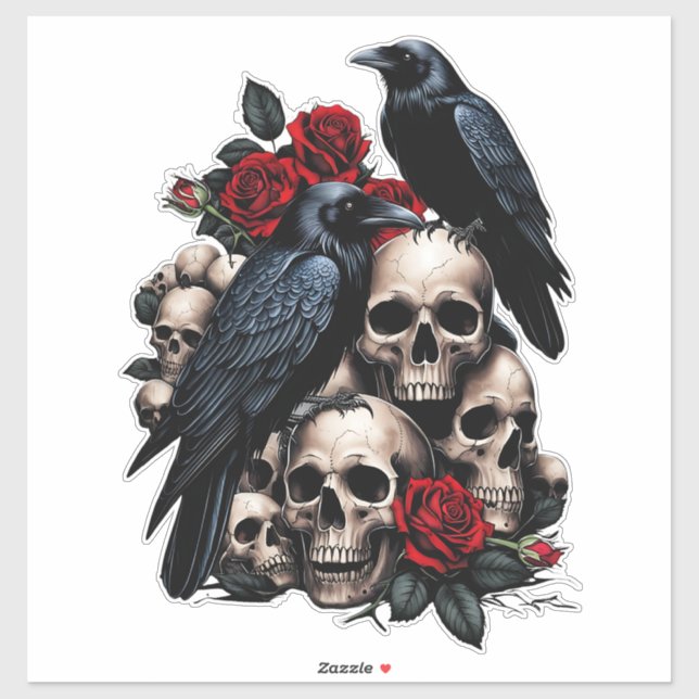 Adesivo Ravens e Rosas: Uma Sinfonia Gótica (Folha)