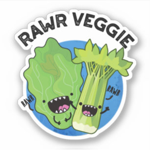 Adesivo Rawr Veggie, Comida de Pedra