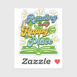 Adesivo Reading is My Happy Place Colorful Vinyl Sticker
