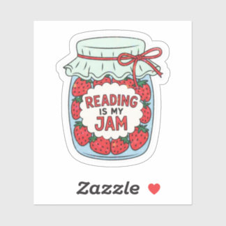 Adesivo Reading is my Jam Cute Bookish Bookclub Book Lover