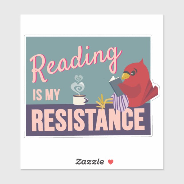 Adesivo Reading is My Resistance Purple Rectangle sticker (Folha)